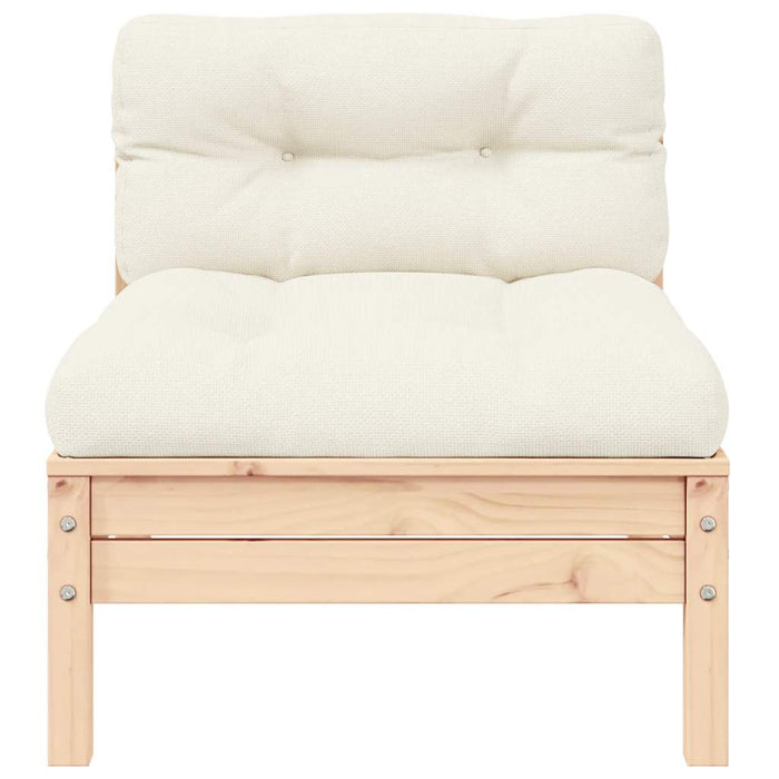 Divano da Giardino a 2 Posti con Cuscini Crema Massello di Pino cod mxl 78584