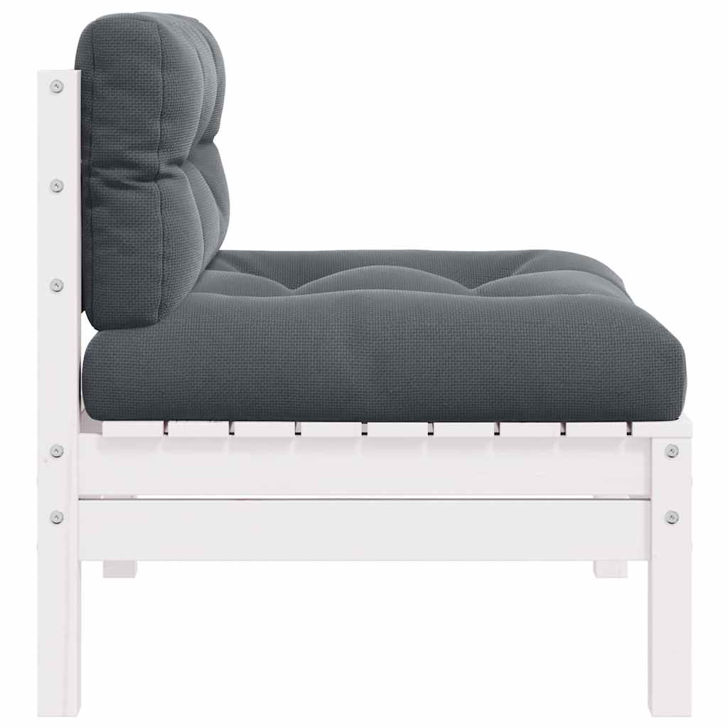 Divano da Giardino a 2 Posti con Cuscini Bianco Legno di Pino 806653