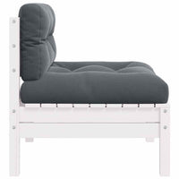 Divano da Giardino a 2 Posti con Cuscini Bianco Legno di Pino 806653