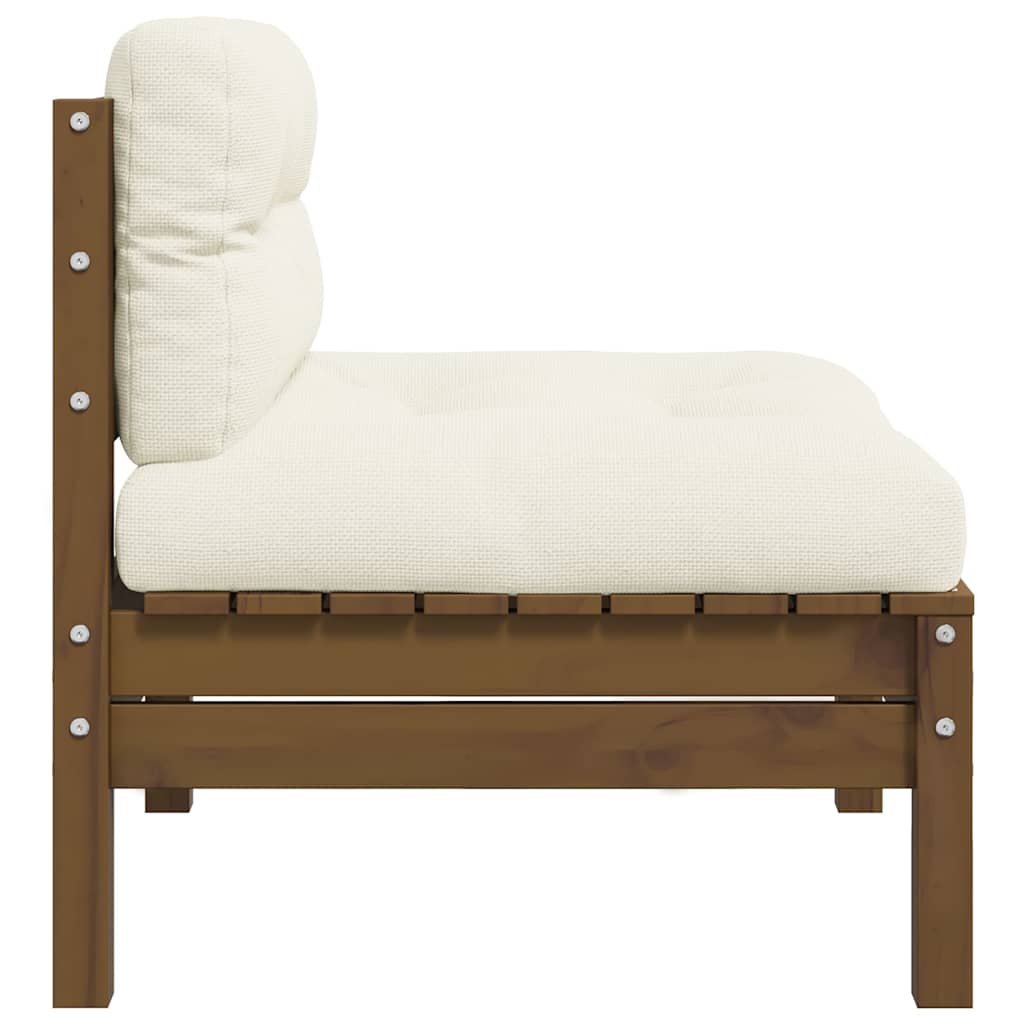 Divano da Giardino a 2 Posti con Cuscini Crema Massello di Pino cod mxl 78328