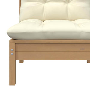 Divano da Giardino a 2 Posti con Cuscini Crema Massello di Pino cod mxl 78328