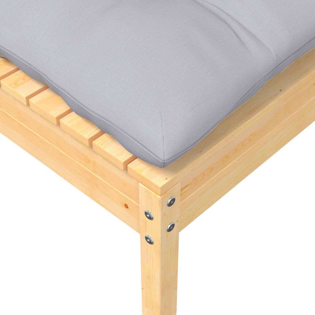 Divano da Giardino a 2 Posti con Cuscini Grigi Massello di Pino 806657