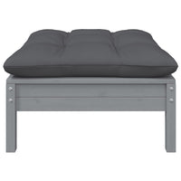 Divano da Giardino a 2 Posti con Cuscini Grigi Massello di Pino 806660
