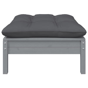 Divano da Giardino a 2 Posti con Cuscini Grigi Massello di Pino 806660