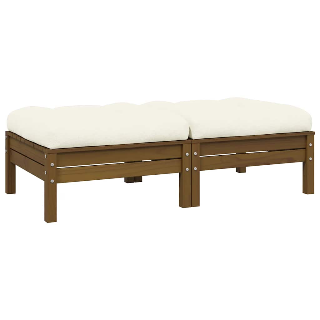 Divano da Giardino a 2 Posti con Cuscini Crema Massello di Pinocod mxl 118711