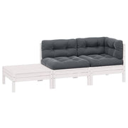 Set Divani da Giardino 3 pz con Cuscini Massello Pino Bianco cod mxl 73775