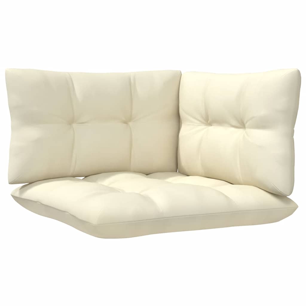 Set Divani da Giardino 3 pz con Cuscini Crema Massello di Pino cod mxl 77162