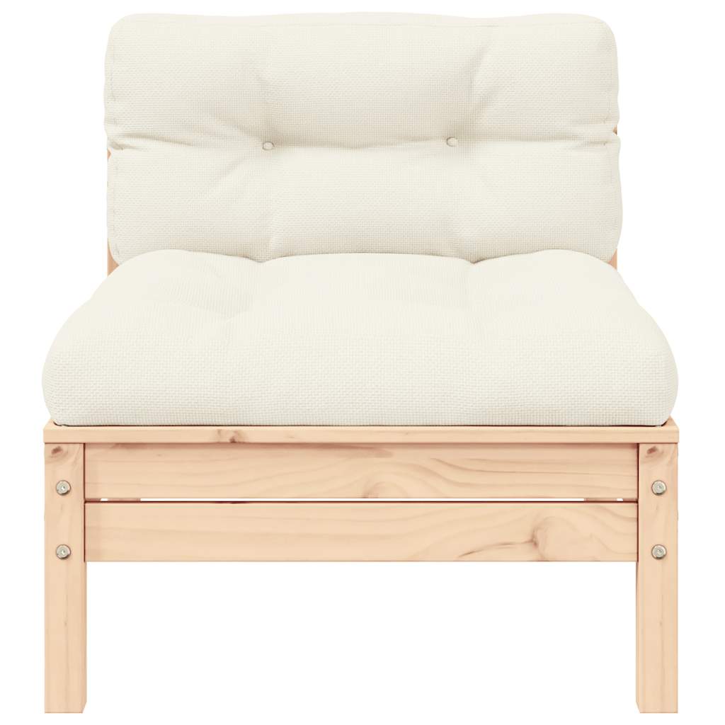 Set Divani da Giardino 3 pz con Cuscini Crema Massello di Pino cod mxl 73495