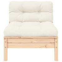 Set Divani da Giardino 3 pz con Cuscini Crema Massello di Pino 806682
