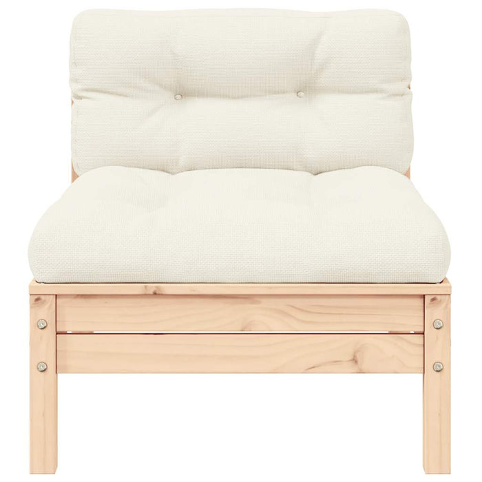 Set Divani da Giardino 3 pz con Cuscini Crema Massello di Pino 806682