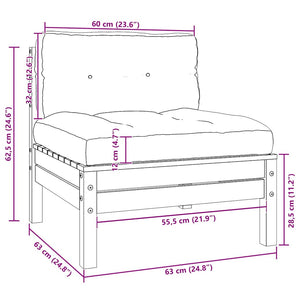 Set Divani da Giardino 3 pz con Cuscini Crema Massello di Pino cod mxl 73495