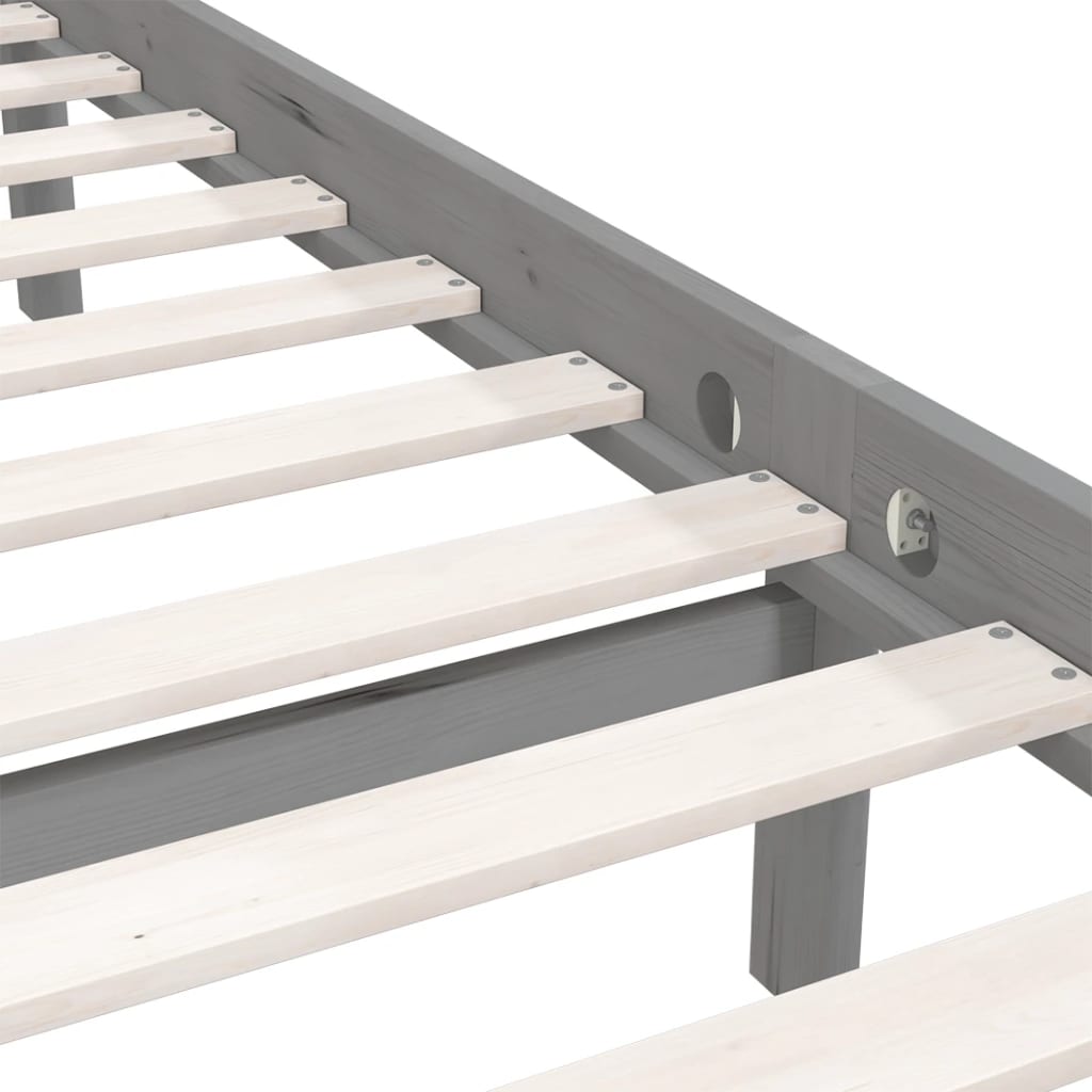 Giroletto Grigio in Legno Massello di Pino 135x190 cm Double 810059