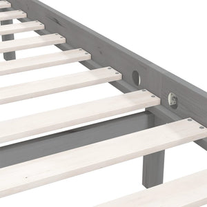 Giroletto Grigio in Legno Massello di Pino 135x190 cm Double 810059