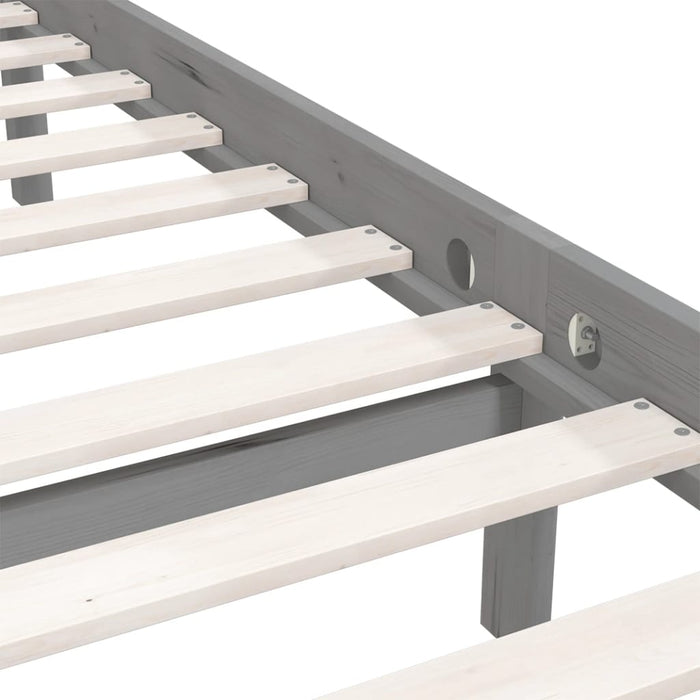 Giroletto Grigio in Legno Massello di Pino 135x190 cm Double 810059