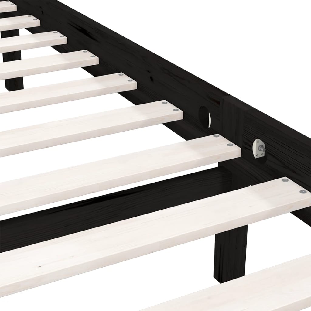 Giroletto Nero in Legno Massello di Pino 140x190 cm 810066