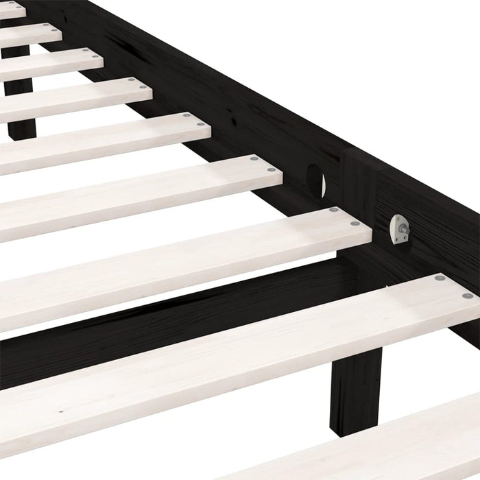 Giroletto Nero in Legno Massello di Pino 140x190 cm 810066