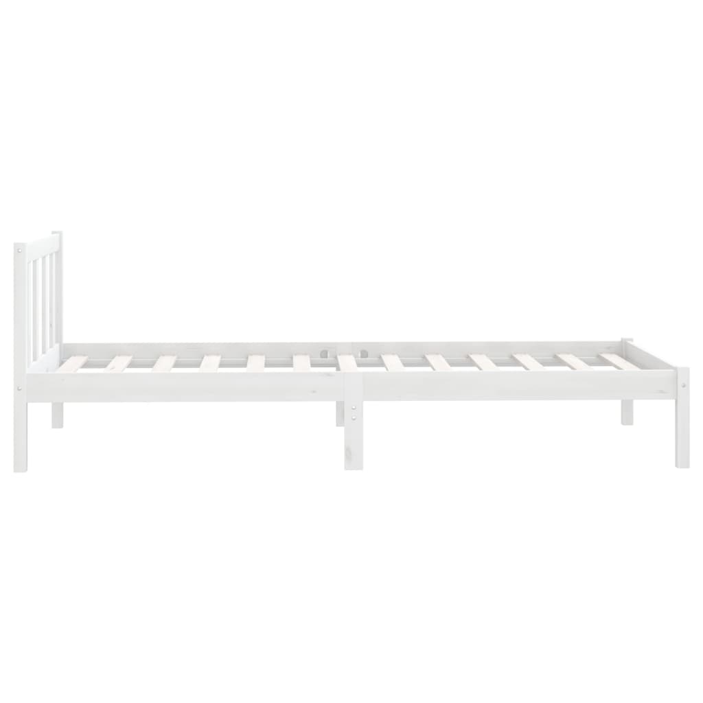 Giroletto-Struttura Letto Bianco in Legno Massello di Pino 100x200 cm 303564