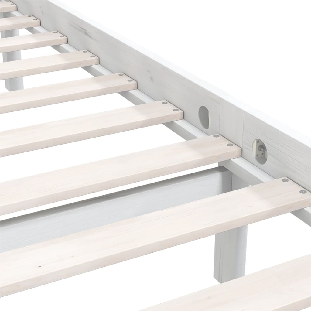 Giroletto-Struttura Letto Bianco in Legno Massello di Pino 100x200 cm 303564