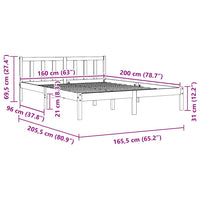 Giroletto in Legno Massello di Pino 160x200 cm 810092