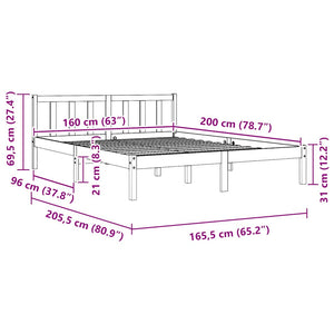 Giroletto in Legno Massello di Pino 160x200 cm 810092