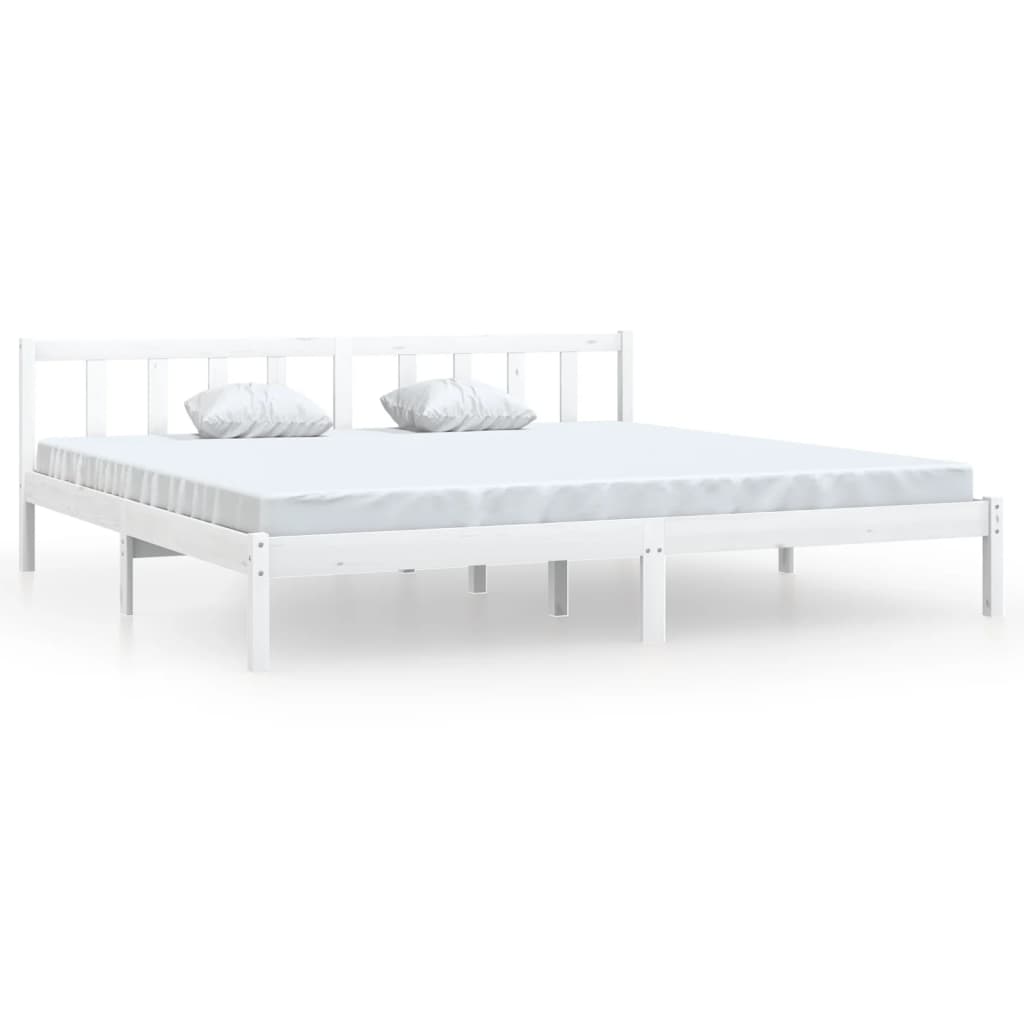 Giroletto-Struttura Letto Bianco in Legno Massello 180x200 cm Super King 481277