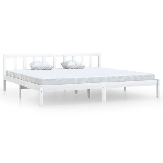 Giroletto-Struttura Letto Bianco in Legno Massello 180x200 cm Super King 481277