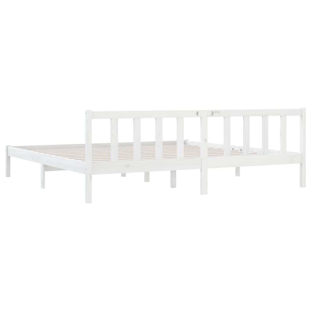 Giroletto-Struttura Letto Bianco in Legno Massello 180x200 cm Super King 481277