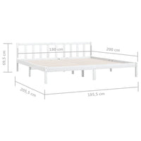 Giroletto-Struttura Letto Bianco in Legno Massello 180x200 cm Super King 481277