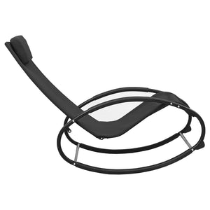 Lettino Prendisole con Cuscino in Acciaio e Textilene Nero 317583