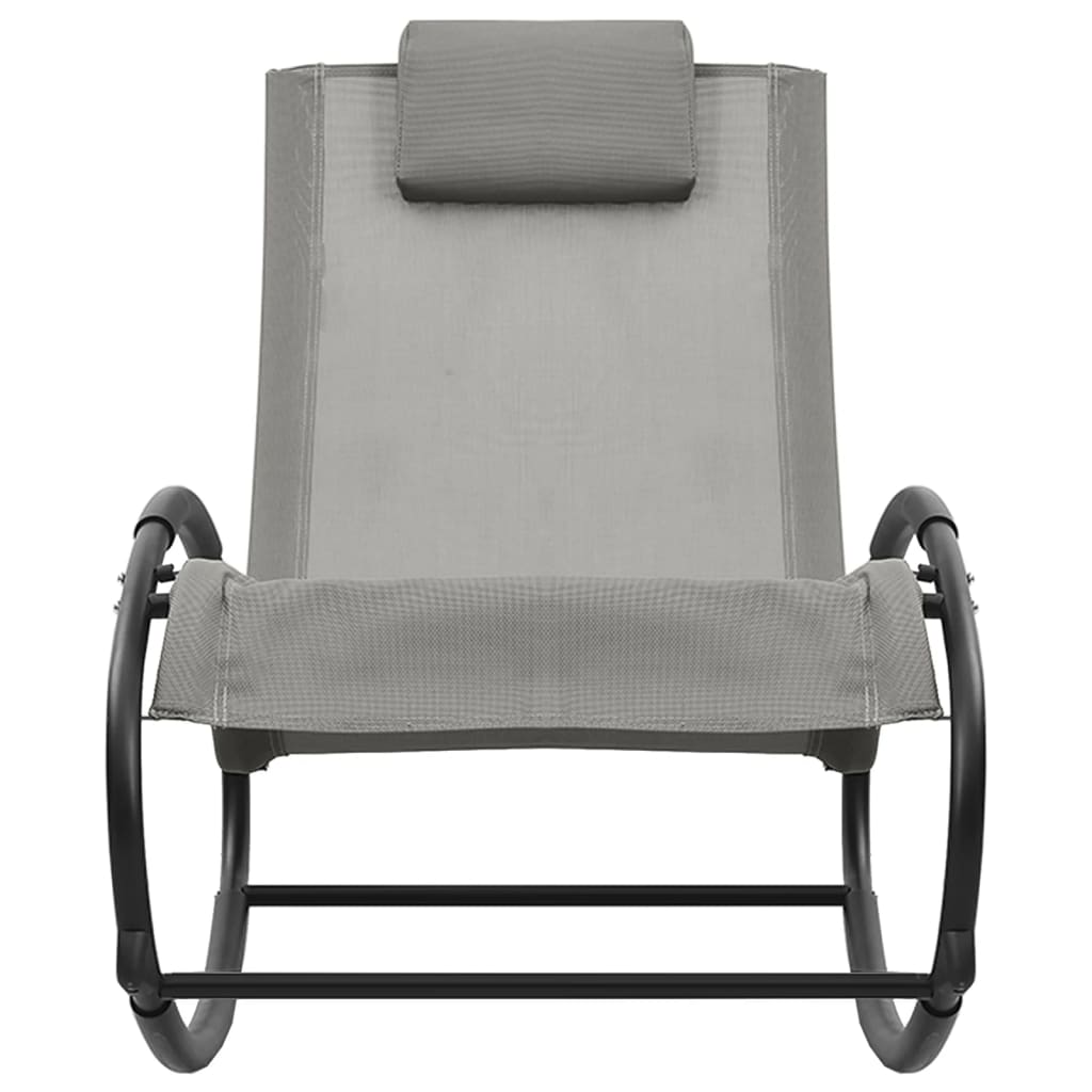 Sdraio sdraio prendisole lettino da giardino terrazza arredo da esterno 105,5 cm con cuscino in acciaio e Textilene grigio 02_0012549