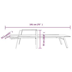 Lettino Prendisole in Acciaio e Textilene Nero cod mxl 26384