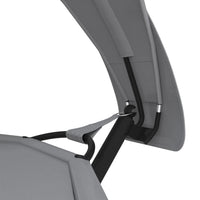 Lettino con Tettuccio Grigio in Acciaio e Tessuto Oxford cod mxl 69428