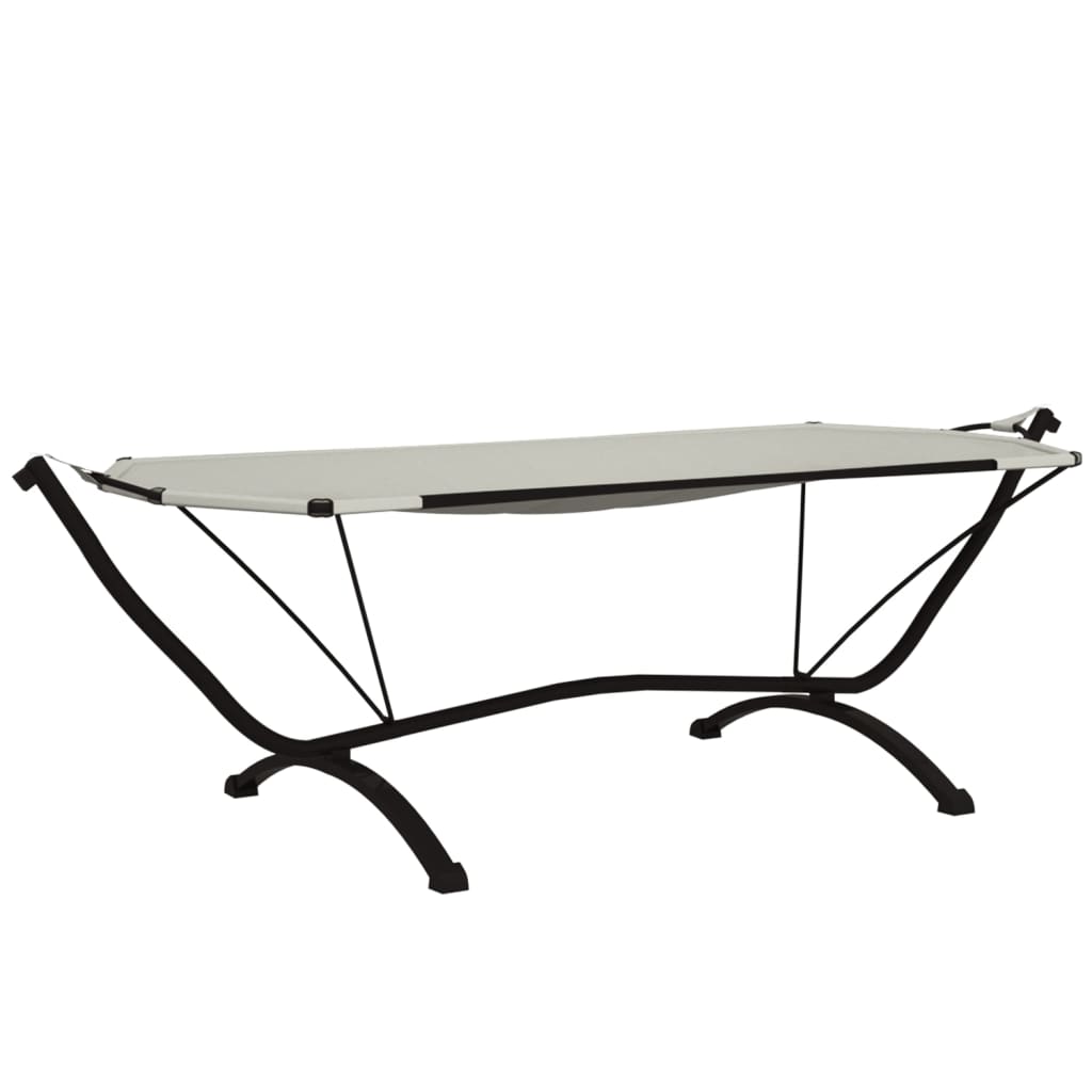 Lettino con Tettuccio Crema in Acciaio e Tessuto Oxford cod mxl 69429