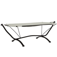 Lettino con Tettuccio Crema in Acciaio e Tessuto Oxford cod mxl 69429