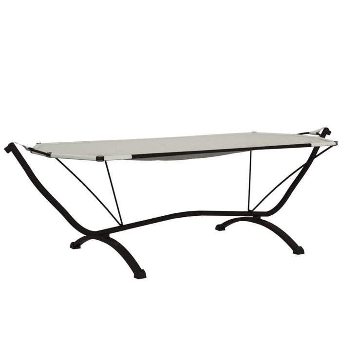 Lettino con Tettuccio Crema in Acciaio e Tessuto Oxford cod mxl 69429