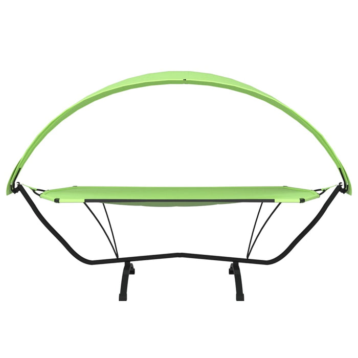 Lettino con Tettuccio Verde in Acciaio e Tessuto Oxford 317602