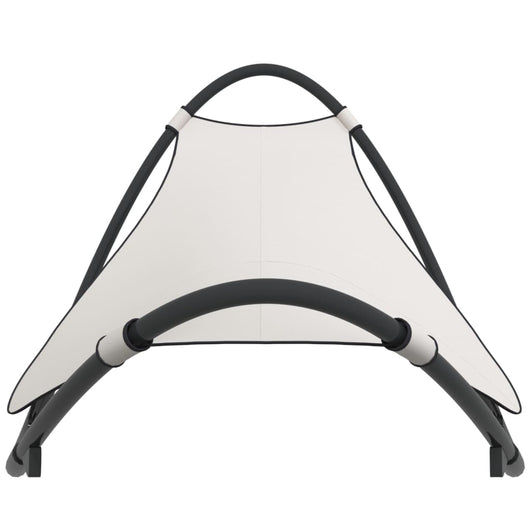 Sedia a sdraio di design lettino da giardino lettino da giardino terrazza mobile a dondolo da esterno con ruote in acciaio e Textilene crema 02_0012961