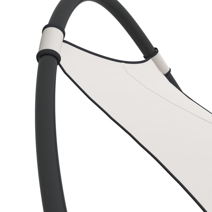 Sedia a sdraio di design lettino da giardino lettino da giardino terrazza mobile a dondolo da esterno con ruote in acciaio e Textilene crema 02_0012961