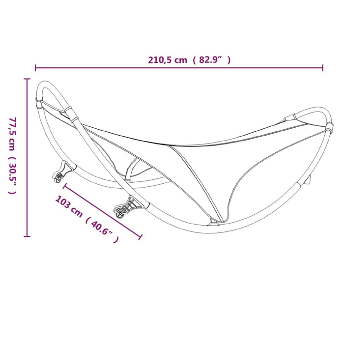 Sedia a sdraio di design lettino da giardino lettino da giardino terrazza mobile a dondolo da esterno con ruote in acciaio e Textilene crema 02_0012961