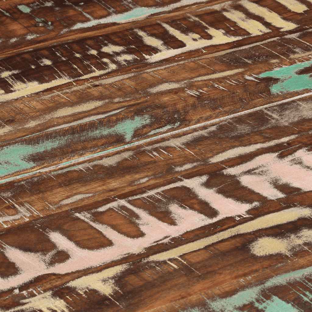 Tavolo da Pranzo Ã˜110x78cm Legno Massello di Recupero e Acciaio cod mxl 12670