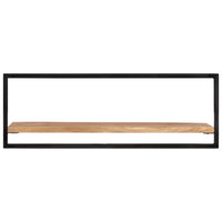 Mensole Parete 2pz 100x24x35 cm Legno Massello Acacia e Acciaio 338457