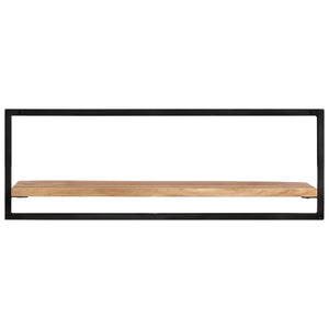 Mensole Parete 2pz 100x24x35 cm Legno Massello Acacia e Acciaio 338457