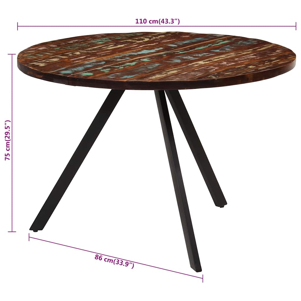 Tavolo da Pranzo 110x75 cm in Legno Massello di Recupero cod mxl 29869