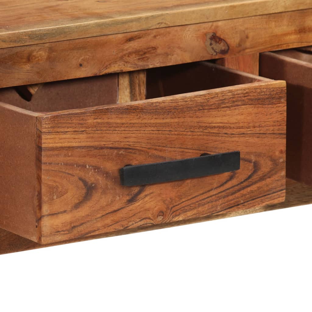 Credenza cassettiera cassettiera mobile contenitore organizer cucina soggiorno soggiorno con 3 cassetti 110 x 30 x 80 cm legno massello di acacia marrone 02_0029735