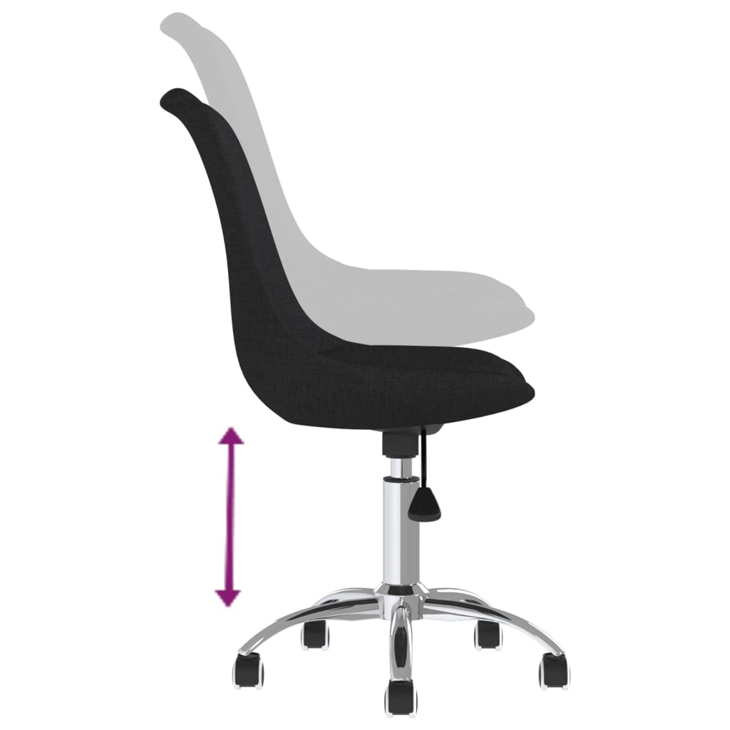 Sedie da Pranzo Girevoli 2 pz Nere in Tessuto 338349