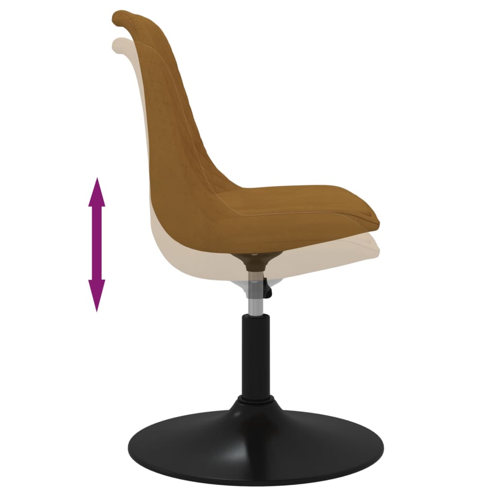 Sedie da Pranzo Girevoli 4 pz Marroni Velluto 338387