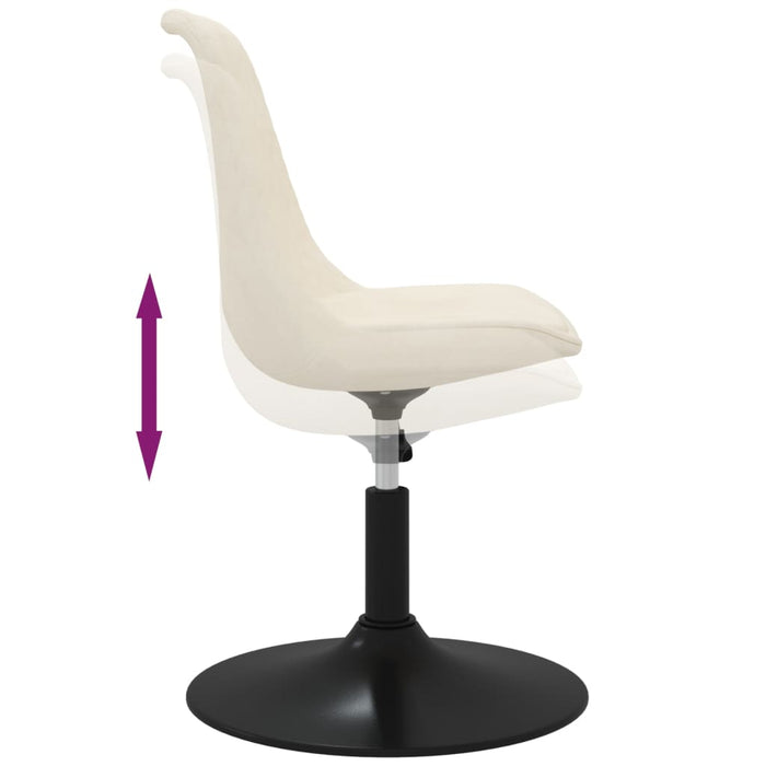 Sedie da Pranzo Girevoli 4 pz Crema in Velluto 338389