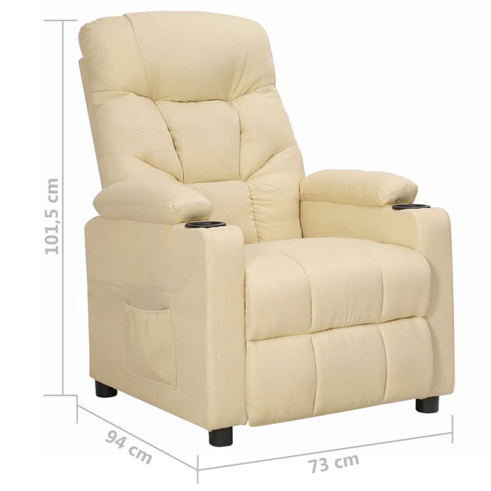 Poltrona Reclinabile in Tessuto Crema 339091