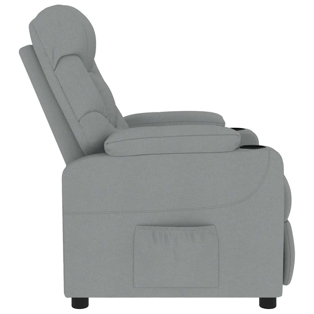 Poltrona Massaggiante Reclinabile Grigio Chiaro in Tessuto cod mxl 48886