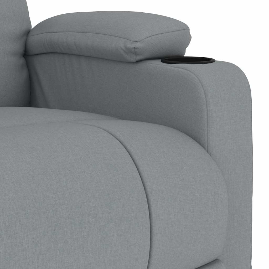 Poltrona Massaggiante Reclinabile Grigio Chiaro in Tessuto cod mxl 48886